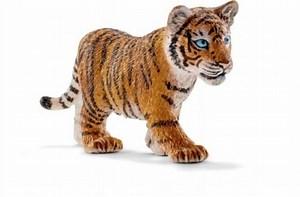 Schleich Wild Life - Tiger Cub Animal Figurine - Realistic Animal Figures - Kids Ages 3
