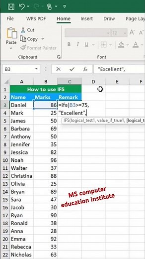 IFS function in excel | IFS formula in excel | excel interview questions | excel tips and tricks