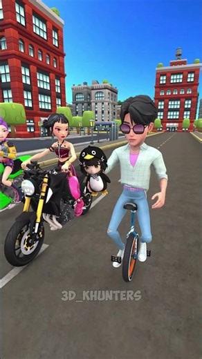 Rumi,Zoey And Jinu Funny Moments with Motorcycles 😋 #kpopdemonhunters #3danimation