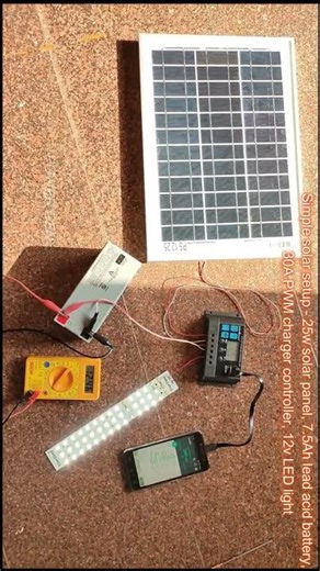 make Simple 12v Solar Setup | 25W Solar Panel With PWM Controller & 12v LED Light #power_gen #solar