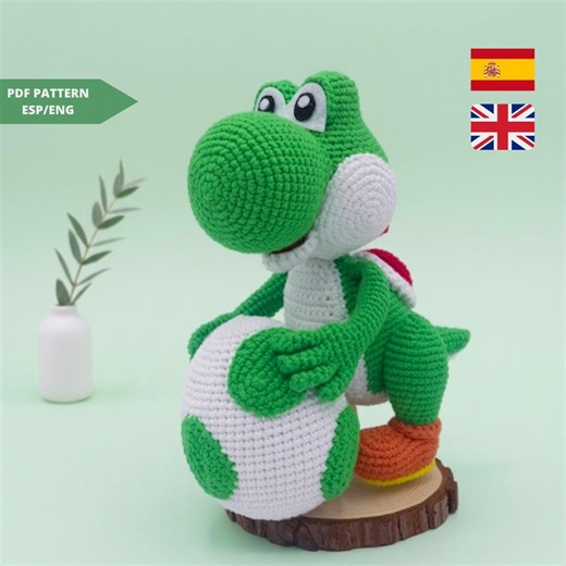 Yoshi Amigurumi Crochet Pattern, Nintendo Dinosaur PDF Tutorial (ESP/ENG) - Etsy