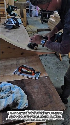 Amazing Curved Wood Shaping Process | Precision Sanding for Custom Furniture.