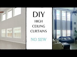 DIY High Ceiling Curtains NO SEWING | How To Make Your Own High Ceiling Drapes for Two Story Windows
