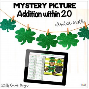 Mystery Picture Math Addition Within 20 Digital Math Picture Reveal