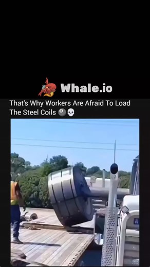Explains Cosmos on Instagram: "Loading steel coils can be a hazardous task for workers due to their massive weight and size. These coils are often heavy, bulky, and unwieldy, making them challenging to handle and maneuver. The risk of injury is high if proper safety protocols are not followed, and workers may suffer serious harm if the coils are not properly secured or handled. To mitigate these risks, workers and employers can take steps to prioritize safety. This includes using specialized equ