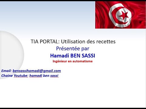 TIA PORTAL: Utilisation des recettes