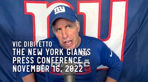 1K reactions · 292 shares | The New York Giants Press Conference with Vic DiBitetto — November 16, 2022 | Vic DiBitetto | Facebook