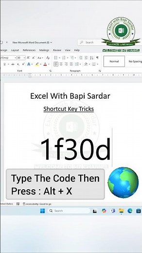 Create the Earth 🌎 emoji in Microsoft Word using a simple shortcut key!