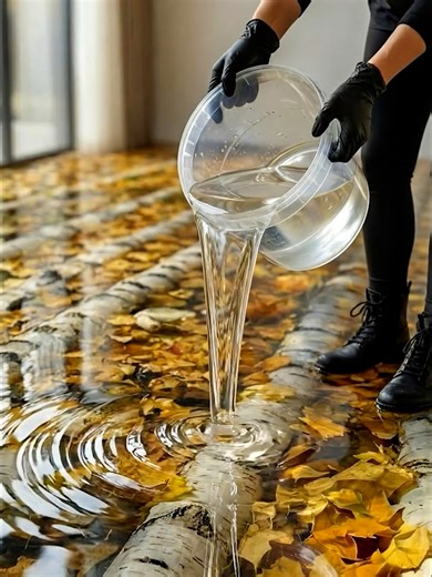 DIY Epoxy Floor Autumn Forest Under Glass | Epoxy Flooring