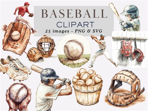 Watercolor Baseball Clipart Sports Clipart Baseball Illustration Game Clipart Baseball Graphics Sports Graphics Baseball PNG Commercial Use - Etsy