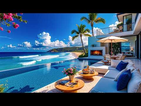 Soothing Jazz On A Summer Beach Balcony In The Morning - Summer Jazz & Ocean Waves For Focusing