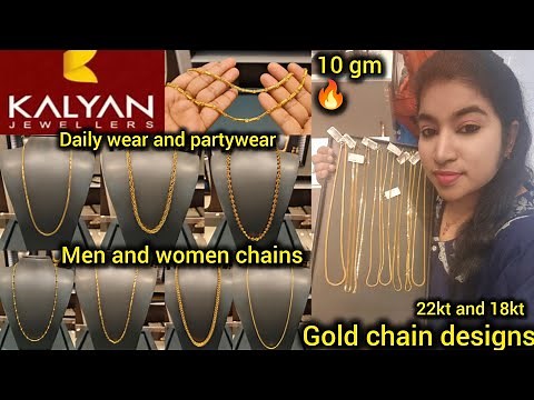 Kalyan Jewellers Latest Gold Chain designs for men & women starts 10 gm | Light weight chain designs