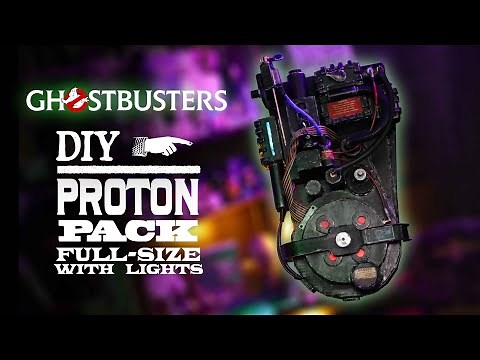 Ghostbusters Proton Pack DIY - Full-Size with Lights! Made with Cardboard!