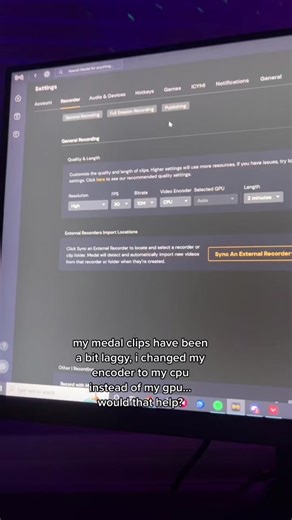 Optimizing External Recorder Software Settings