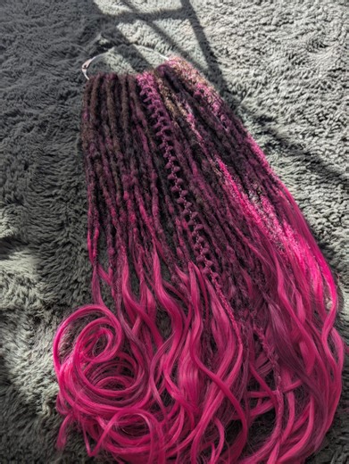 29 DE Synthetic Temporary Pink Ombre Dreadlock Extensions With Open Ends and Curls - Etsy