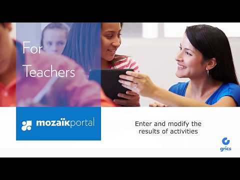 Enter and modify the results of activities - Mozaïk-Portal For Teachers