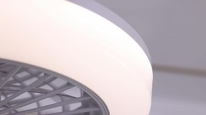 18 in. Enclosed Indoor Flush Mount Low Profile Bladeless Ceiling Fan with Light and Remote CF18-WH