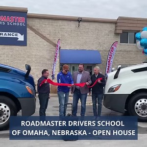 Today we celebrated the grand opening of our 20th Roadmaster Drivers School in Omaha, Nebraska! Derek Leathers, Chairman, President and CEO of Werner Enterprises, spoke at the event and met with some of the students! We’re excited for the bright future of the next generation of professional drivers! If you are interested in becoming a professional driver, call Roadmaster Drivers School at 1-888-498-2689 today or apply here: https://bit.ly/3Fprzug. | Werner Enterprises