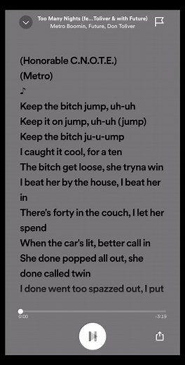 Too Many Nights Lyrics and Music Video