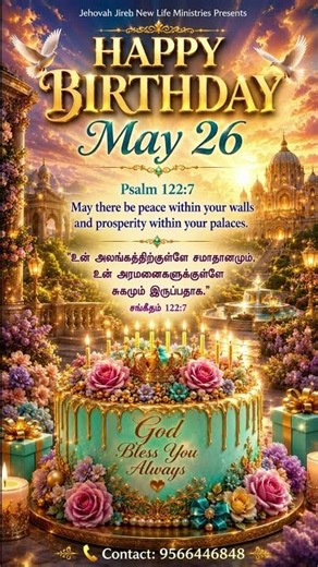 May 28 Blessing ✨ | Christian Birthday Wishes | Psalm 122:7 #bibleverse #happybirthday