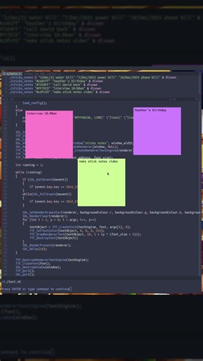 Sticky notes made in SDL3