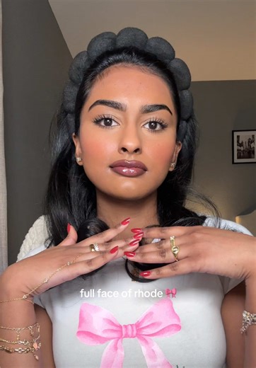 Full Face of Rhode Makeup on Brown Skin Tutorial