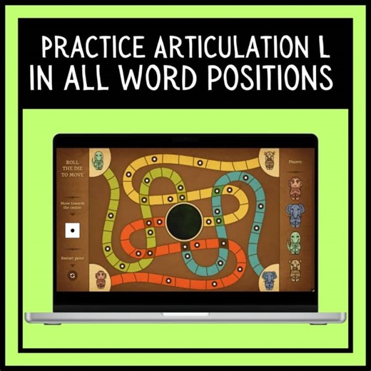 L Sound Articulation Digital Game | Speech Therapy Board Game for /L/