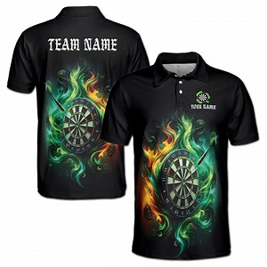 Customize Name Darts Board Ethereal Fire Black 3D Men's Polo Shirt S-5XL - Etsy
