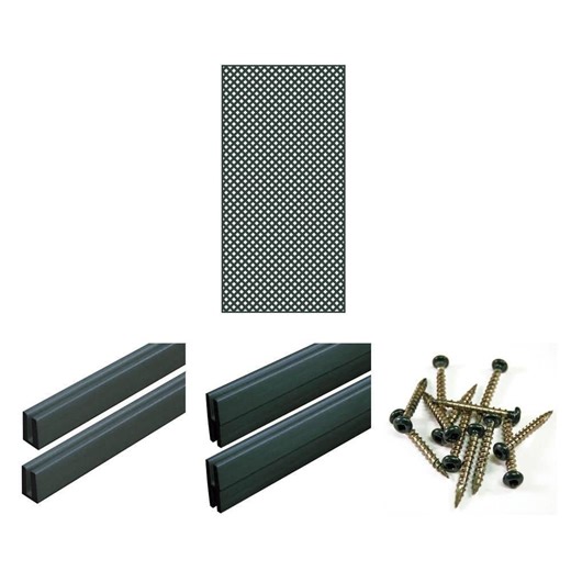 1-1/2 in. Stainless Steel Screws (12 Screws), 4 ft Vinyl Lattice Divider & Cap, 4 ft x 8 ft Privacy Panel Combo - The Home Depot