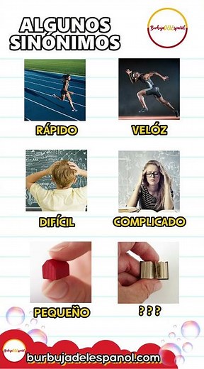 Hay muchas formas de decir lo mismo en español: Algunos Sinónimos