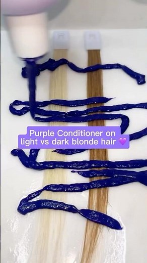 Purple toning conditioner on light vs dark blonde hair 💜 Pallure G.O.A.T.