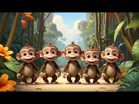 Five Little Monkeys Go Ooh Ooh Aah | Funny Monkey Song & Jungle Nursery Rhymes