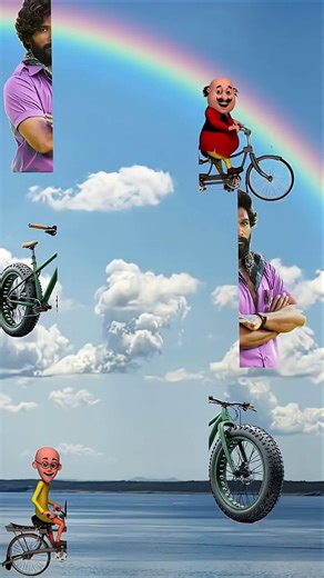 Motu Patlu, Allu Arjun, Cycle VFX Magic #shortvideo #viralvideo #shortsfeed #trending #shorts