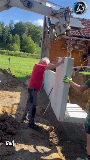 Crane Lifting Precast Concrete Wall Panel 🏗️ #RetainingWall #Construction #Precast