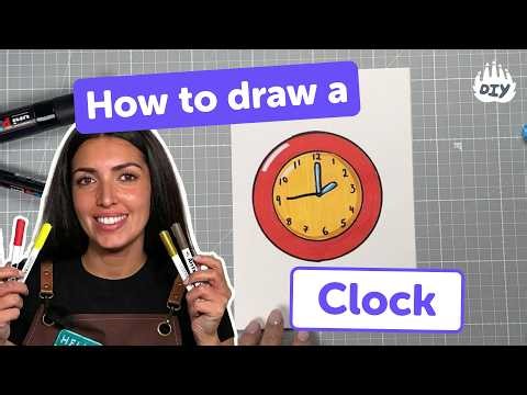 How to Draw a Clock | Easy Step-by-Step Drawing for Kids | DIY.ORG