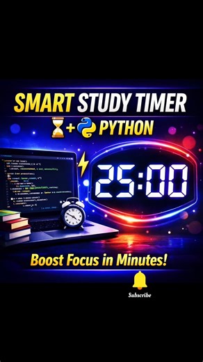 Smart study timer ⌛ by using python 🐍#coding #python #programminglanguage #pythoncode #codinglife