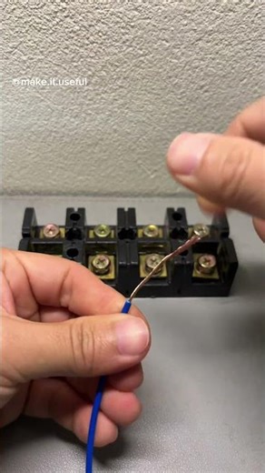 Tips for securely connecting electrical wires with a terminal block #tips #diy #youtubeshorts
