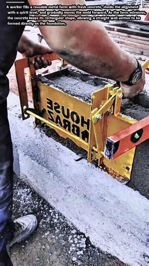 Concrete Formwork: How Workers Build a Wall with a Simple Metal Mold