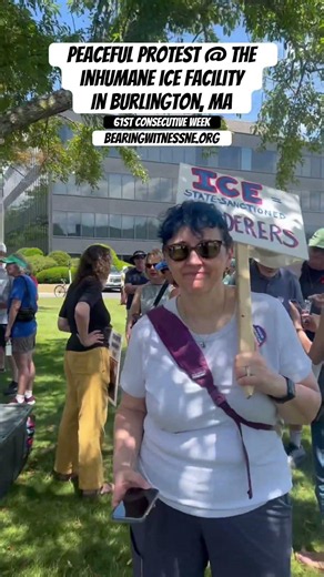Peacefully protesting ICE and their violation of Constitutional rights at Burlington, MA ICE bldg