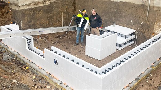 Setting the Basement Wall Forms (ICF) | Home Renovation & Addition Part 5