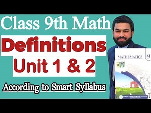Definitions of Class 9th Maths Unit 1,2 - Important Definitions of Class 9th Math New Book Unit 1,2