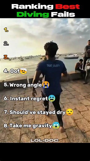 Ranking the BEST Dive Fails 😂 #ranking #shorts #divefails #fails #viralshorts