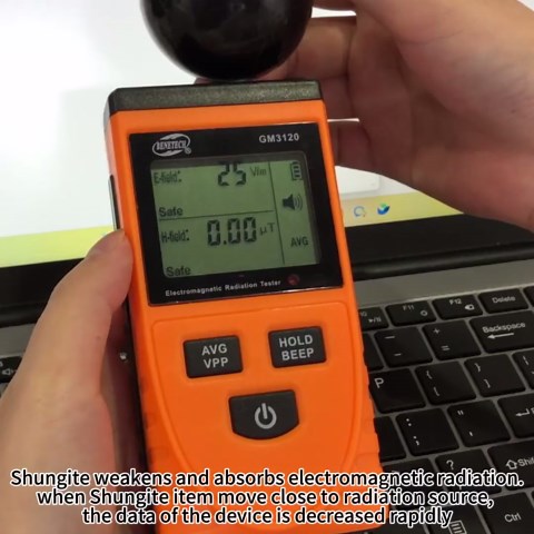 Authentic Shungite Stone Sphere with Stand, Natural Real Feng Shui Meditation Healing Crystal Decorative Ball Home Protection Grounding(1.97 inches)