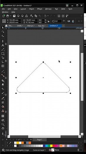 cara membuat sudut objek melengkung di corel draw#design #coreldraw