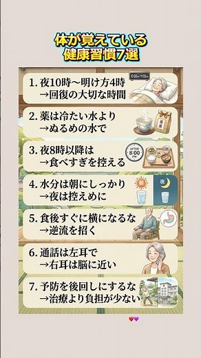 体が覚えている健康習慣7選 #健康習慣 #健康管理 #シニア健康 #高齢者の健康 #体を整える#毎日の習慣