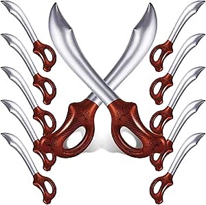 ZAUGONTW 12 Pcs Pirate Sword Pirate Party Toys Inflatable Swords, Inflated Knife for Birthday Party Supplies Halloween Cosplay Stage Props Summer Pool Swimming Parties Water Toy