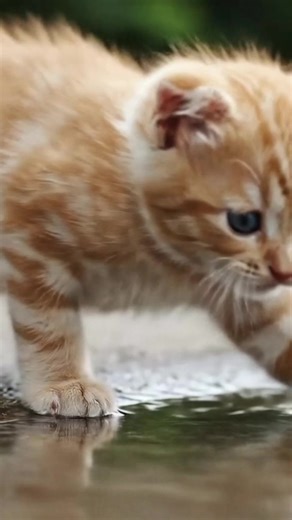 1.5K views · 55 reactions | Puddle Splash – kitten cautiously touching a puddle, then slipping in. #cutecatskittens #cutecatcrew #cutecats | Cats Life | Facebook