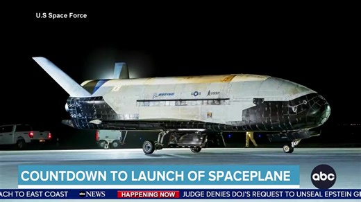 NEW LAUNCH OF MILITARY’S SECRETIVE SPACEPLANE: The uncrewed aircraft, which can spend years in orbit, is set to launch as soon as tonight. ABC's Lionel Moise reports. | World News Now