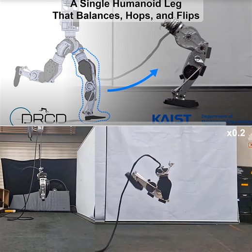 KAIST Researchers Develop Hopping Robot that Looks Just like a Single Humanoid Leg, Front Flips Ensue