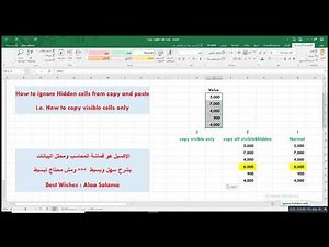 Copy visible cells only in Excel كيفية نسخ ولصق للخلايا المرئية والمفلترة فقط في الاكسيل